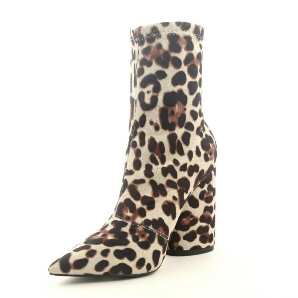 Faux Suede Leopard Booties